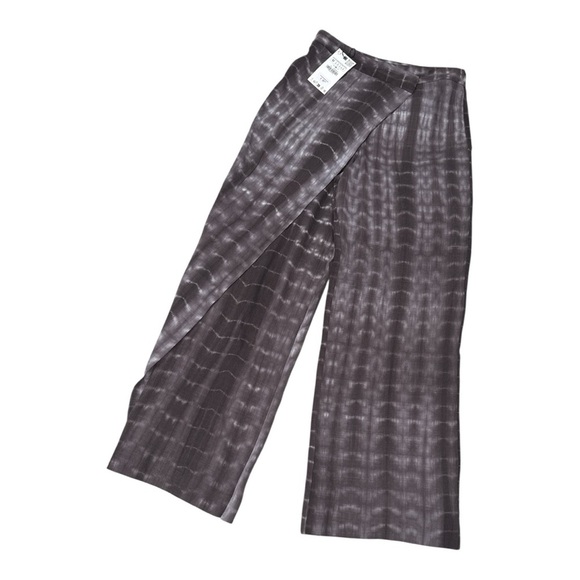 Zara Brown Patterned Wide-Leg Pants NWT size M - Picture 8 of 14